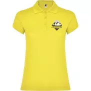 Star koszulka damska polo z krótkim rękawem, xl, żółty