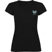 Victoria damska koszulka z krótkim rękawem i dekoltem w serek, xl, czarny