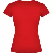 Victoria damska koszulka z krótkim rękawem i dekoltem w serek, l, czerwony