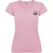 Victoria damska koszulka z krótkim rękawem i dekoltem w serek, l, różowy