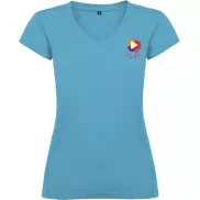 Victoria damska koszulka z krótkim rękawem i dekoltem w serek, s, niebieski