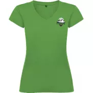 Victoria damska koszulka z krótkim rękawem i dekoltem w serek, s, zielony