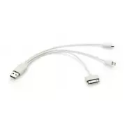 Kabel USB 3 w 1 TRIGO biały