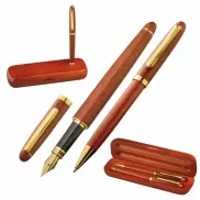 Zestaw piśmienny długopis i pióro wieczne OXFORD - brązowy