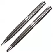 Zestaw piśmienny długopis i pióro kulkowe ROI Pierre Cardin - ciemnoszary