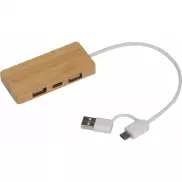 Rozgałęźnik USB KUALA LUMPUR - beżowy