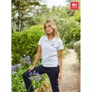 THC MONACO WOMEN WH. Damska koszulka polo z krótkim rękawem z bawełny zgrzebnej - Biały - XL