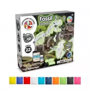 2 in 1 Fossil Excavation Kit IV. Gra edukacyjna dostarczany z torebką prezentową z włókniny (80 g/m²) - Biały