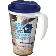 Kubek Brite-Americano® 350 ml z wieczkiem zapobiegającym rozchlapaniu, biały, niebieski