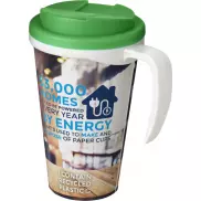 Kubek Brite-Americano® 350 ml z wieczkiem zapobiegającym rozchlapaniu, biały, zielony